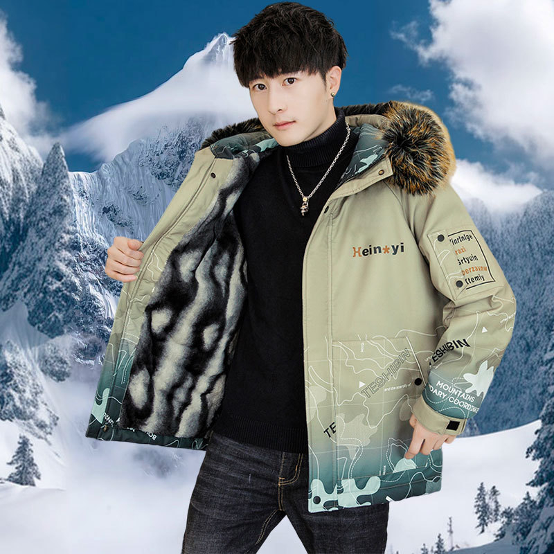 Uus talvine puuvillapolsterdusega meeste jope, kapuutsiga parka, meeste vabaaja mantel, stiilne ja trendikas kamuflaažtööriietus