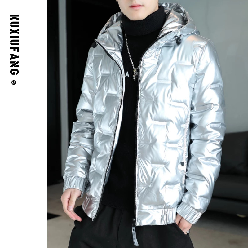 2024. aasta uued Korea stiilis puuvillased meeste lühikesed läikivad pesemisvabad tudengipükste talvemoe paksendatud meeste topid