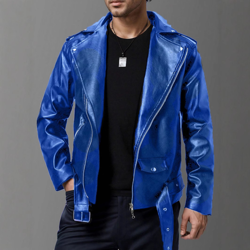 24 rudens naujas vyriškas aukštos kokybės, plonas, odinis švarkas su atvartu, per petį, britiškos mados baikerių odinis švarkas