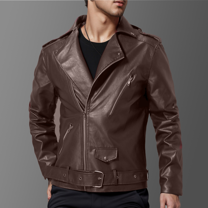 24 rudens naujas vyriškas aukštos kokybės, plonas, odinis švarkas su atvartu, per petį, britiškos mados baikerių odinis švarkas