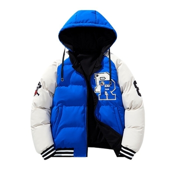 Jachetă cu glugă față-verso pentru bărbați, căptușită cu bumbac, haină caldă de iarnă pentru bărbați, îngroșată, căptușită cu bumbac, iarna 2024, nouă, largă pentru bărbați