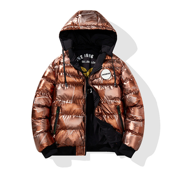 Piiriülene 2025. aasta uus läikiv puuvillane meeste talvine Korea stiilis paksendatud kapuutsiga puuvillane jope, meeste suur suurus puuvillane ülerõivaste meeste jope