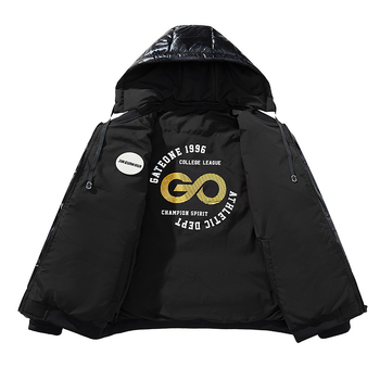 Piiriülene 2025. aasta uus läikiv puuvillane meeste talvine Korea stiilis paksendatud kapuutsiga puuvillane jope, meeste suur suurus puuvillane ülerõivaste meeste jope