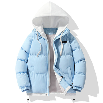 Teismelise puuvillast polsterdatud riided Trendikas brändi avalik väljaanne Võlts kaheosaline kapuutsiga talvine paksendatud jope Õpilase puuvillast polsterdatud jope Vabaaja piiriülene jope