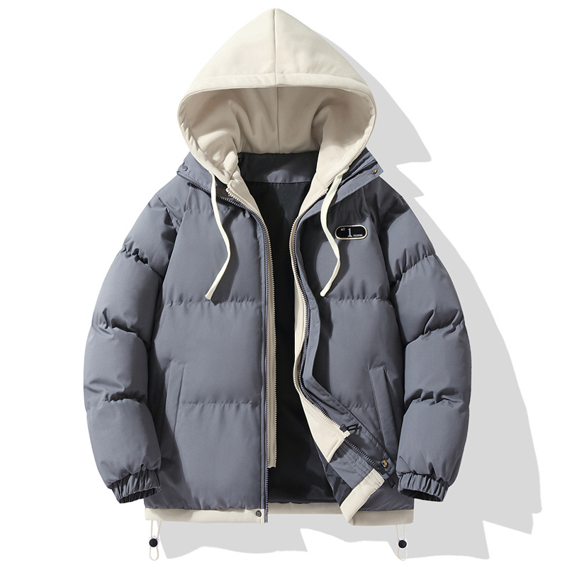 Teismelise puuvillast polsterdatud riided Trendikas brändi avalik väljaanne Võlts kaheosaline kapuutsiga talvine paksendatud jope Õpilase puuvillast polsterdatud jope Vabaaja piiriülene jope