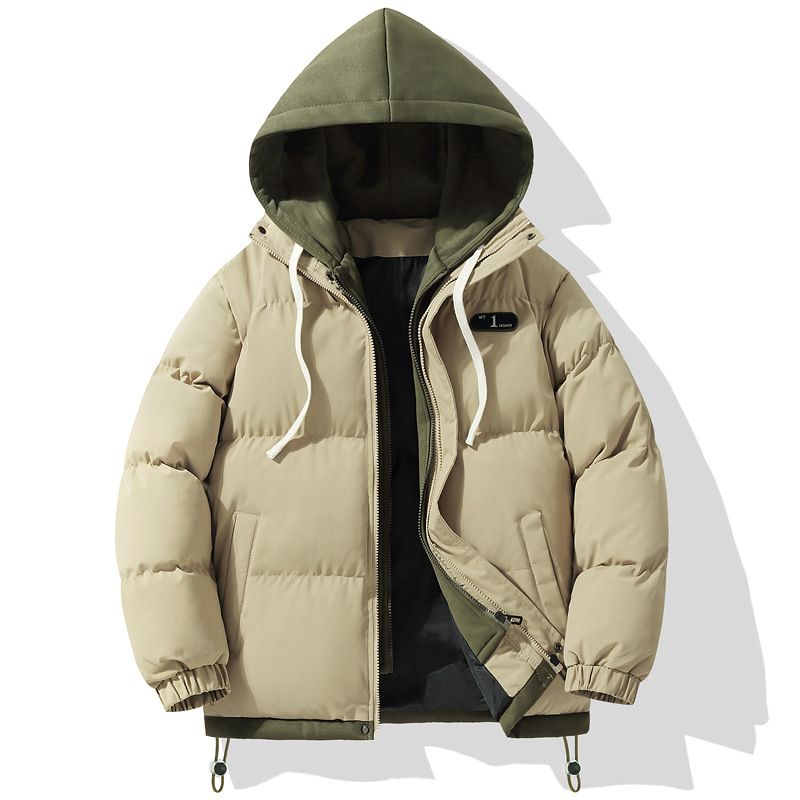 Teismelise puuvillast polsterdatud riided Trendikas brändi avalik väljaanne Võlts kaheosaline kapuutsiga talvine paksendatud jope Õpilase puuvillast polsterdatud jope Vabaaja piiriülene jope