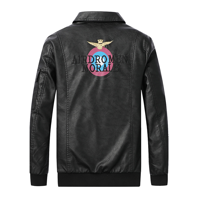 Vyriška odinė striukė korėjietiško stiliaus pavasariui ir rudeniui, nauja, laisvalaikio, madinga, graži, madinga striukė, vyriška odinė striukė, madingas prekės ženklo skraidantis kostiumas