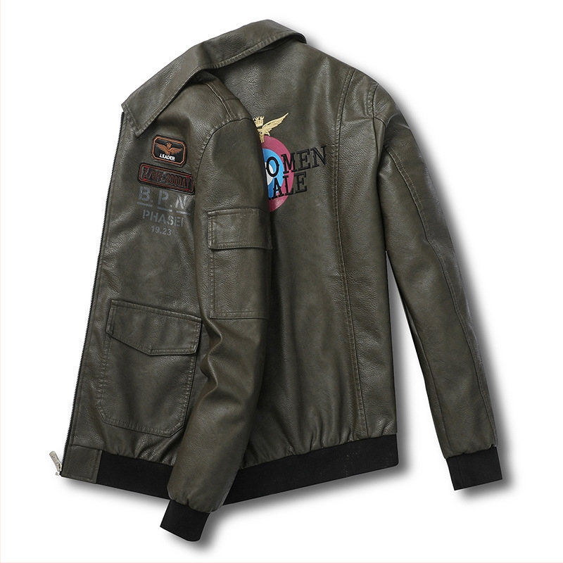 Vyriška odinė striukė korėjietiško stiliaus pavasariui ir rudeniui, nauja, laisvalaikio, madinga, graži, madinga striukė, vyriška odinė striukė, madingas prekės ženklo skraidantis kostiumas