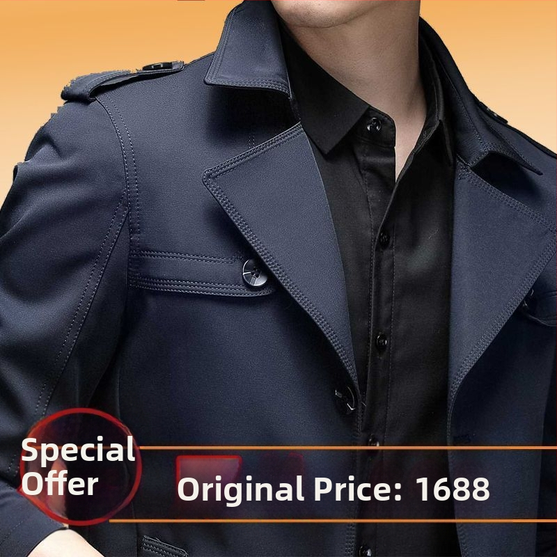 Fan Chao meeste sügis-talvise keskealiste meeste kvaliteetse trenšmantli ja fliisvoodriga jaki korea versioon, uus juhtimistunne vaba aja administreerimisel