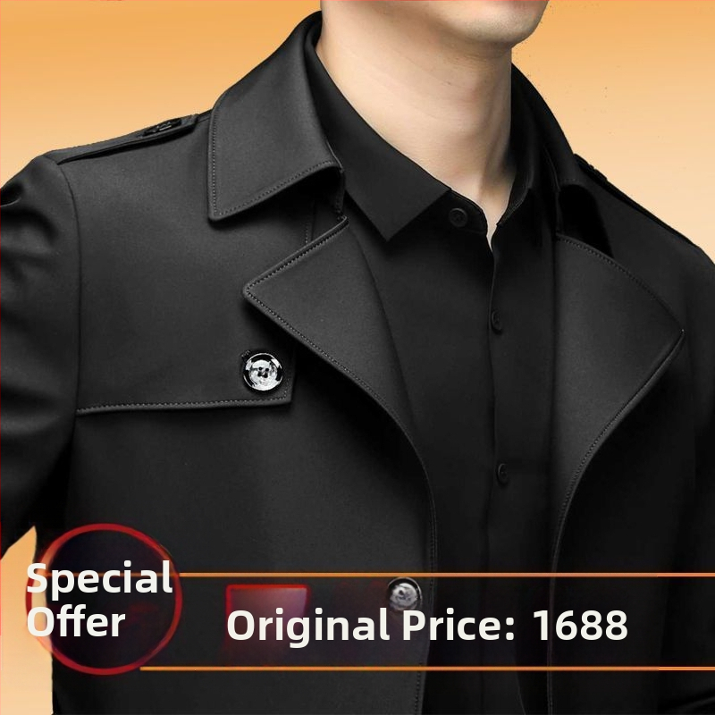 Fan Chao meeste sügis-talvise keskealiste meeste kvaliteetse trenšmantli ja fliisvoodriga jaki korea versioon, uus juhtimistunne vaba aja administreerimisel