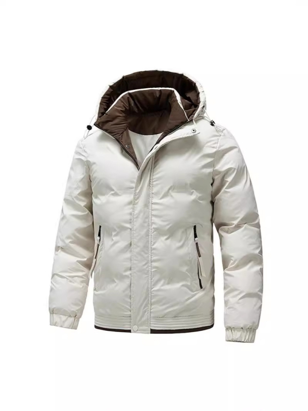 Трансгранично зимно яке с качулка за момчета през 2024 г., топло памучно яке от американска модна марка, универсално