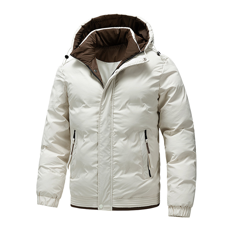 Трансгранично зимно яке с качулка за момчета през 2024 г., топло памучно яке от американска модна марка, универсално