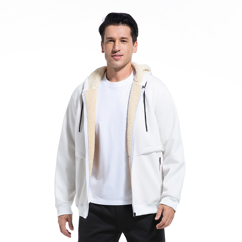 Határokon átnyúló, európai méretű, népszerű tavaszi és őszi vastagított báránypolár pulóver szett, Carhartt stílusú meleg kabát, munkaruha stílus, testreszabható