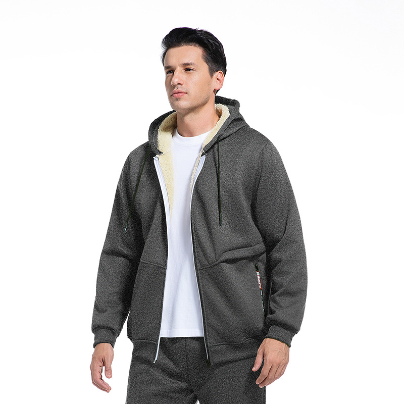 Határokon átnyúló, európai méretű, népszerű tavaszi és őszi vastagított báránypolár pulóver szett, Carhartt stílusú meleg kabát, munkaruha stílus, testreszabható