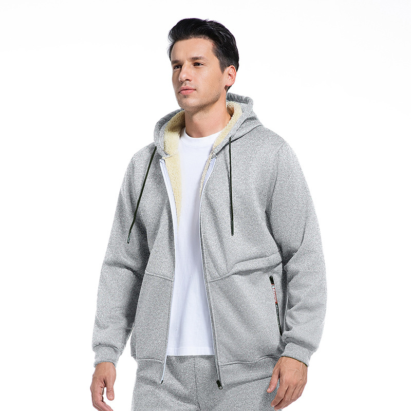 Határokon átnyúló, európai méretű, népszerű tavaszi és őszi vastagított báránypolár pulóver szett, Carhartt stílusú meleg kabát, munkaruha stílus, testreszabható