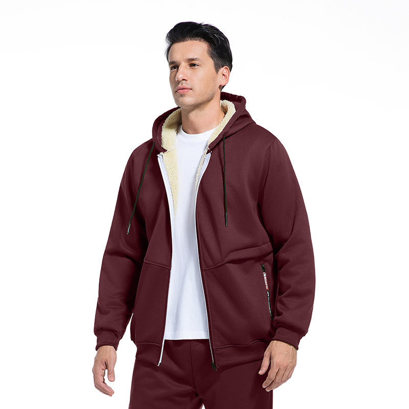 Határokon átnyúló, európai méretű, népszerű tavaszi és őszi vastagított báránypolár pulóver szett, Carhartt stílusú meleg kabát, munkaruha stílus, testreszabható