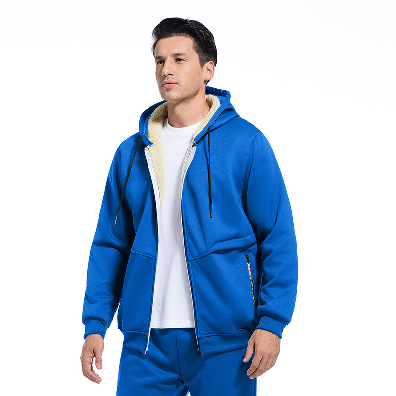 Határokon átnyúló, európai méretű, népszerű tavaszi és őszi vastagított báránypolár pulóver szett, Carhartt stílusú meleg kabát, munkaruha stílus, testreszabható