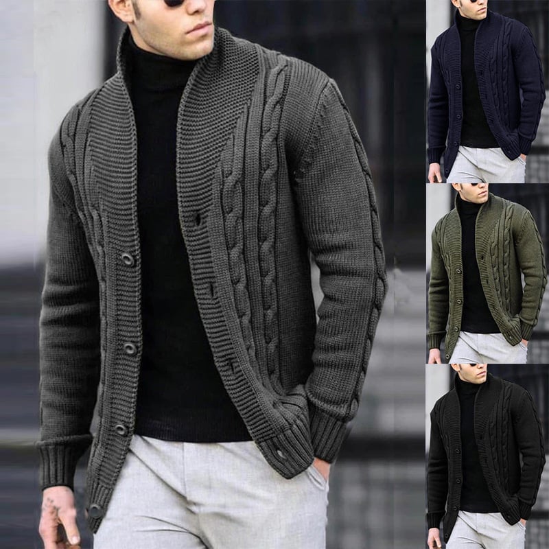 Pulover casual transfrontalier pentru bărbați, europeni și americani, nou, cardigan gros și cald, răsucit, pentru bărbați, toamnă și iarnă, pulover pentru bărbați