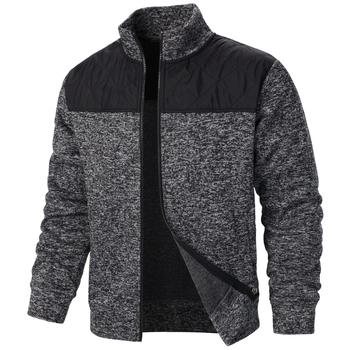 Нов мъжки пуловер Мъжки есенно-зимен плетен трикотаж Мъжки жилетка с цип