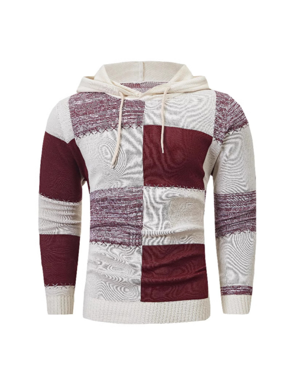 Toamna și iarna bărbaților pulover transfrontalier tricotat slim-fit în carouri, culori asortate, casual, modă sport