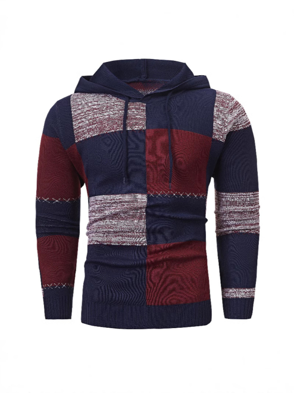 Toamna și iarna bărbaților pulover transfrontalier tricotat slim-fit în carouri, culori asortate, casual, modă sport