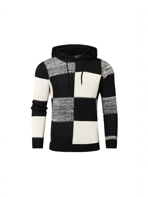 Toamna și iarna bărbaților pulover transfrontalier tricotat slim-fit în carouri, culori asortate, casual, modă sport