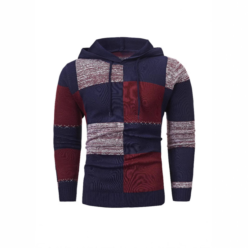 Toamna și iarna bărbaților pulover transfrontalier tricotat slim-fit în carouri, culori asortate, casual, modă sport