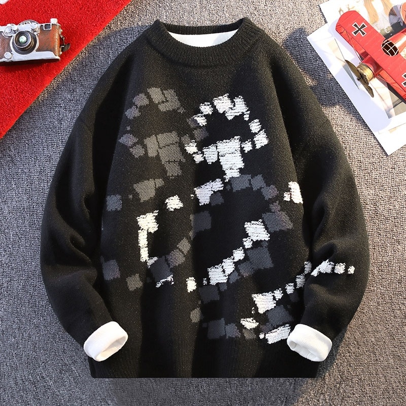 Benmingnian Big Red Sweater Jesenný a zimný pánsky zahustený vysoko kvalitný pletený kabát s pleteným vzorom Rok hada pre páry