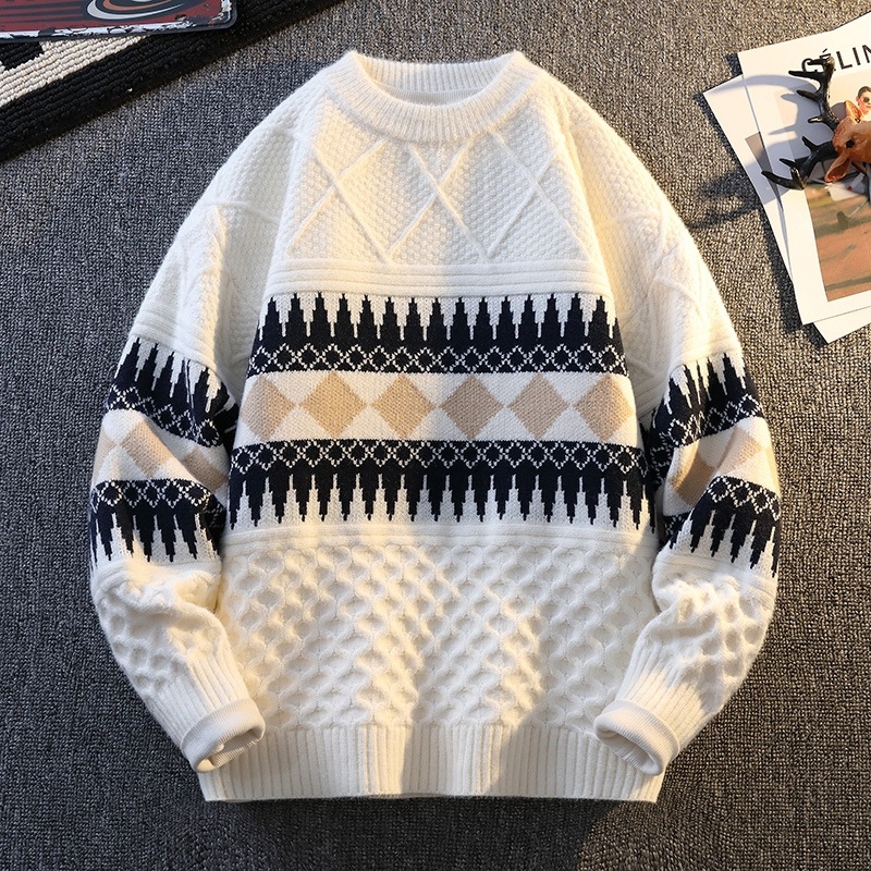 Benmingnian Big Red Sweater Jesenný a zimný pánsky zahustený vysoko kvalitný pletený kabát s pleteným vzorom Rok hada pre páry