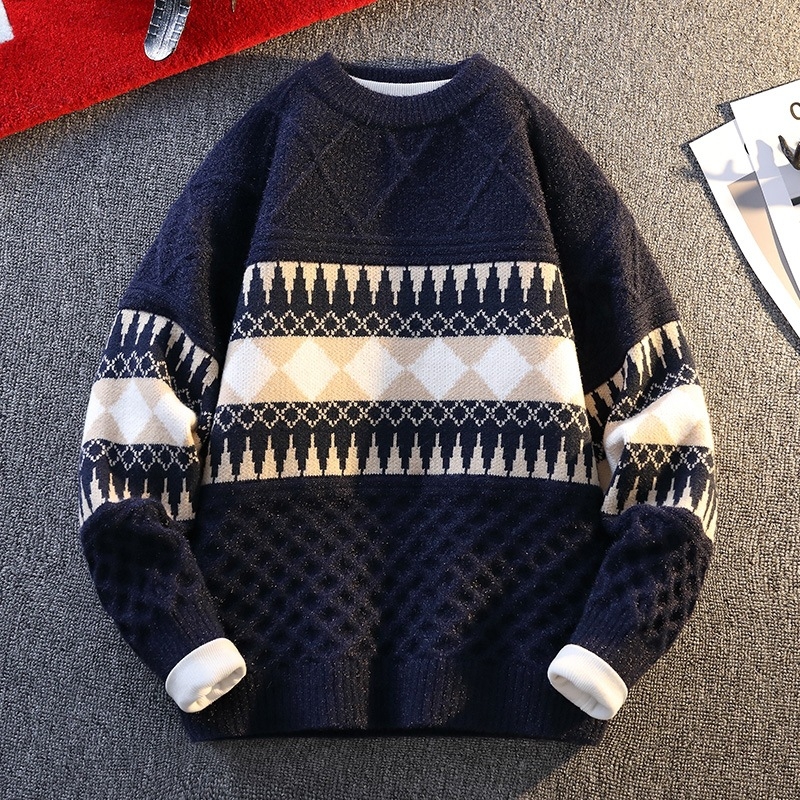 Benmingnian Big Red Sweater Jesenný a zimný pánsky zahustený vysoko kvalitný pletený kabát s pleteným vzorom Rok hada pre páry