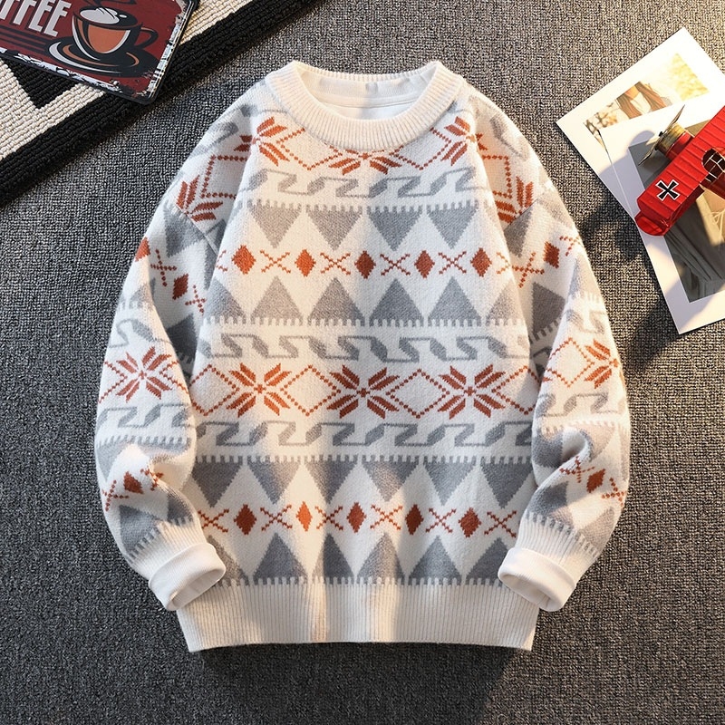 Benmingnian Big Red Sweater Jesenný a zimný pánsky zahustený vysoko kvalitný pletený kabát s pleteným vzorom Rok hada pre páry