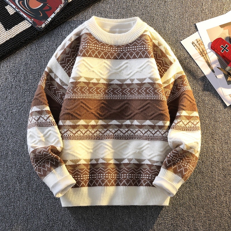 Benmingnian Big Red Sweater Jesenný a zimný pánsky zahustený vysoko kvalitný pletený kabát s pleteným vzorom Rok hada pre páry