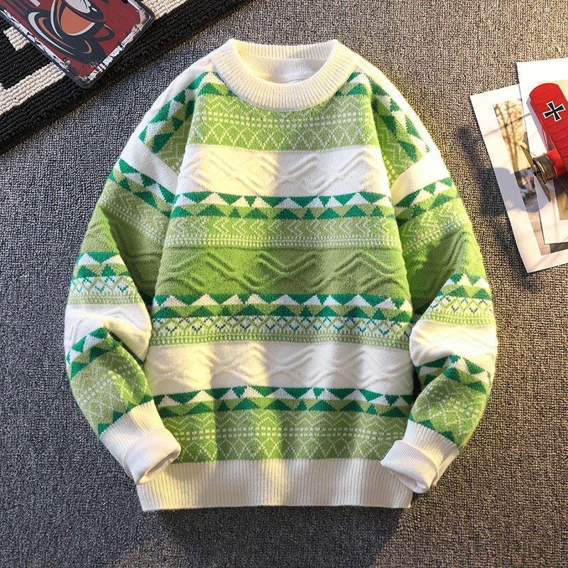 Benmingnian Big Red Sweater Jesenný a zimný pánsky zahustený vysoko kvalitný pletený kabát s pleteným vzorom Rok hada pre páry