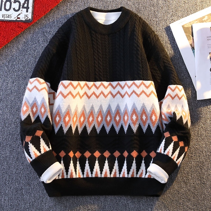 Benmingnian Big Red Sweater Jesenný a zimný pánsky zahustený vysoko kvalitný pletený kabát s pleteným vzorom Rok hada pre páry