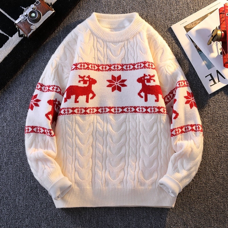 Benmingnian Big Red Sweater Jesenný a zimný pánsky zahustený vysoko kvalitný pletený kabát s pleteným vzorom Rok hada pre páry
