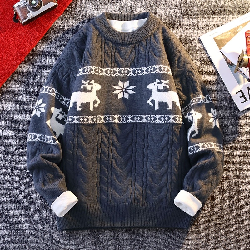 Benmingnian Big Red Sweater Jesenný a zimný pánsky zahustený vysoko kvalitný pletený kabát s pleteným vzorom Rok hada pre páry