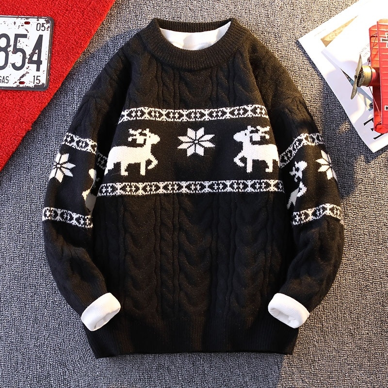Benmingnian Big Red Sweater Jesenný a zimný pánsky zahustený vysoko kvalitný pletený kabát s pleteným vzorom Rok hada pre páry