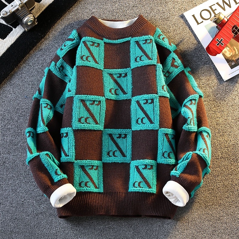 Benmingnian Big Red Sweater Jesenný a zimný pánsky zahustený vysoko kvalitný pletený kabát s pleteným vzorom Rok hada pre páry