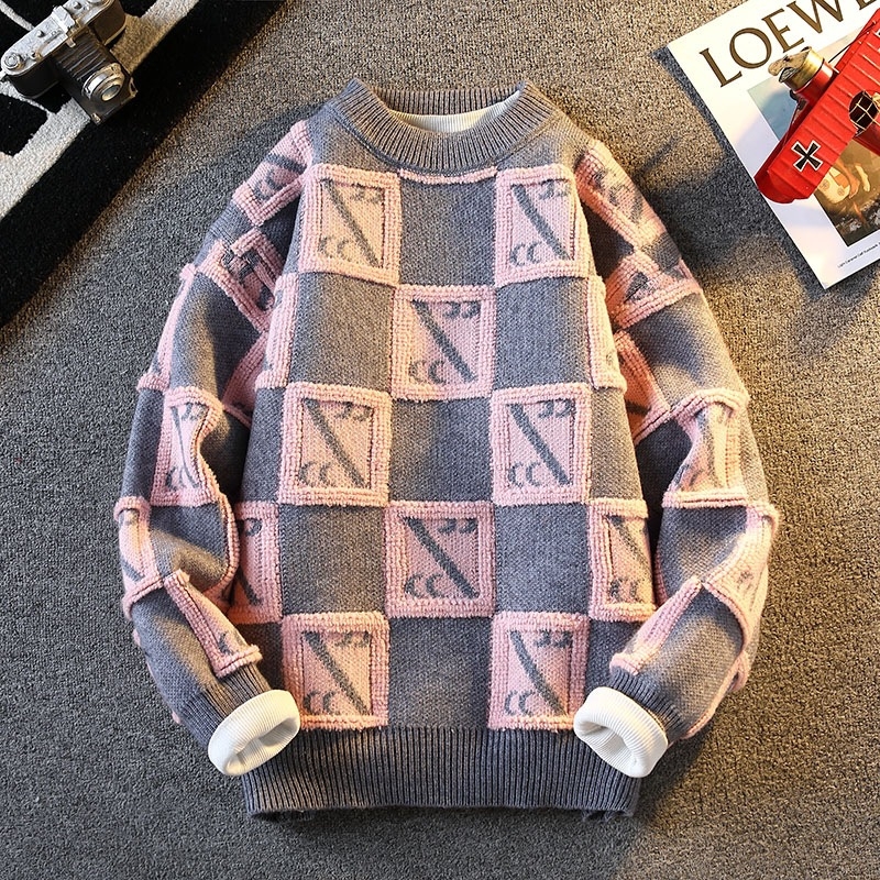 Benmingnian Big Red Sweater Jesenný a zimný pánsky zahustený vysoko kvalitný pletený kabát s pleteným vzorom Rok hada pre páry