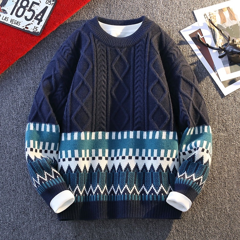 Benmingnian Big Red Sweater Jesenný a zimný pánsky zahustený vysoko kvalitný pletený kabát s pleteným vzorom Rok hada pre páry