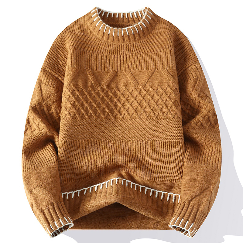 Pulover personalizat cu cusături pentru bărbați, toamna și iarna, la modă, de brand, tricotat lejer, pulover pentru bărbați, design interior, pulover, jachetă