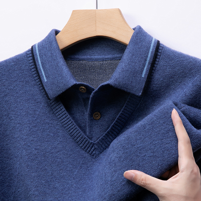 Meeste keskealised ja eakad uued paksendatud võltsitud kaheosalised isa talvised kudumid mood soe kampsun meeste Lel