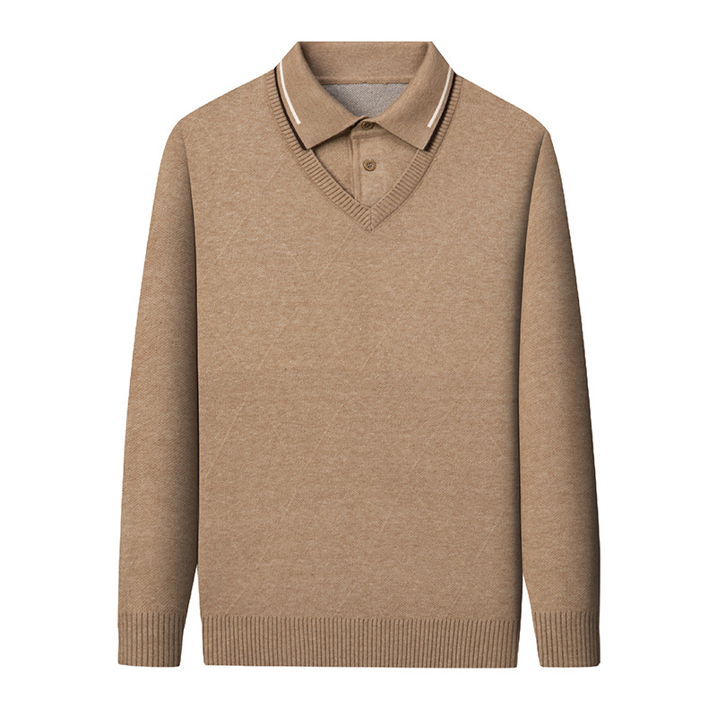 Meeste keskealised ja eakad uued paksendatud võltsitud kaheosalised isa talvised kudumid mood soe kampsun meeste Lel