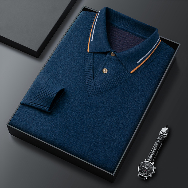 Vyrams skirtas vidutinio ir pagyvenusio amžiaus naujas, sutirštintas, netikras dviejų dalių tėčio žieminis megztinis, madingas šiltas megztinis, vyriškas Lel