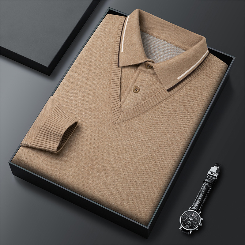 Vyrams skirtas vidutinio ir pagyvenusio amžiaus naujas, sutirštintas, netikras dviejų dalių tėčio žieminis megztinis, madingas šiltas megztinis, vyriškas Lel