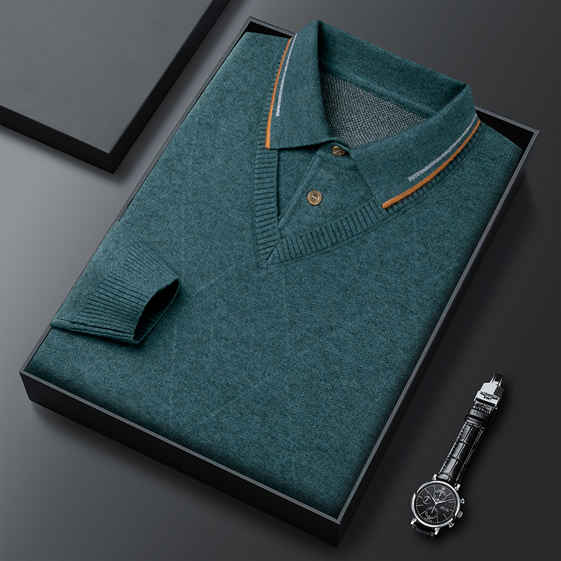 Vyrams skirtas vidutinio ir pagyvenusio amžiaus naujas, sutirštintas, netikras dviejų dalių tėčio žieminis megztinis, madingas šiltas megztinis, vyriškas Lel