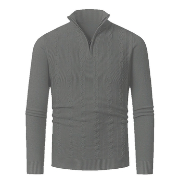 Zahraničný obchod Cezhraničný Polo-zipsový golier Pletený Pánsky Jesenný a Zimný Ležérny Sveter Základný Teplý Sveter Pánsky Sveter