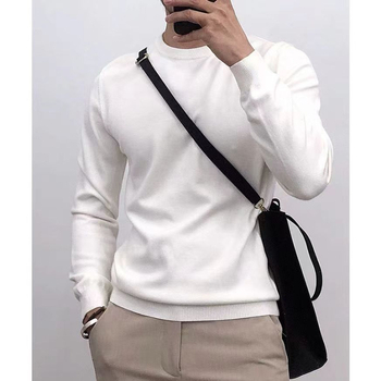 Pulover tricotat cu guler rotund pentru bărbați, stil coreean, slim fit, pentru toamnă și iarnă, 2024