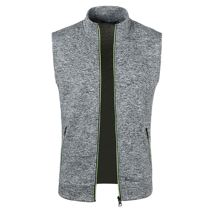 Rudens ir žiemos vyriška liemenė su užtrauktuku, plonas aksominis megztinis, plonas kardiganas, vyriška liemenė su gobtuvu ir kišene