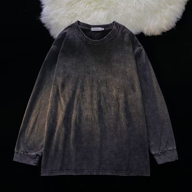 2023-as vastag pulóver, férfi őszi vintage mosott, kopott kapucnis kabát, divatos márkájú kapucnis pulóver